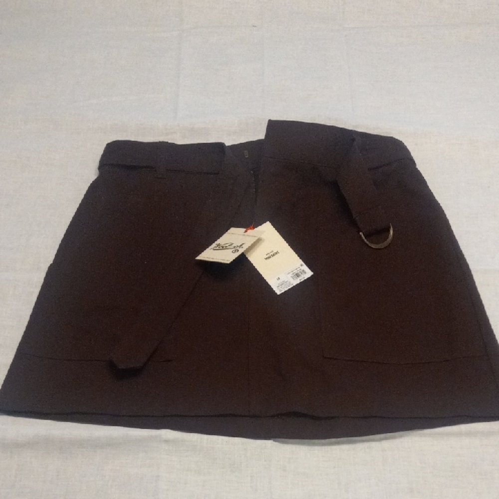 NWT Woolrich Dark Brown Belted Mini Skirt